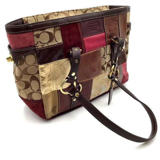 COACH Eva Multi-Color Patchwork Tote - F10516 on sale