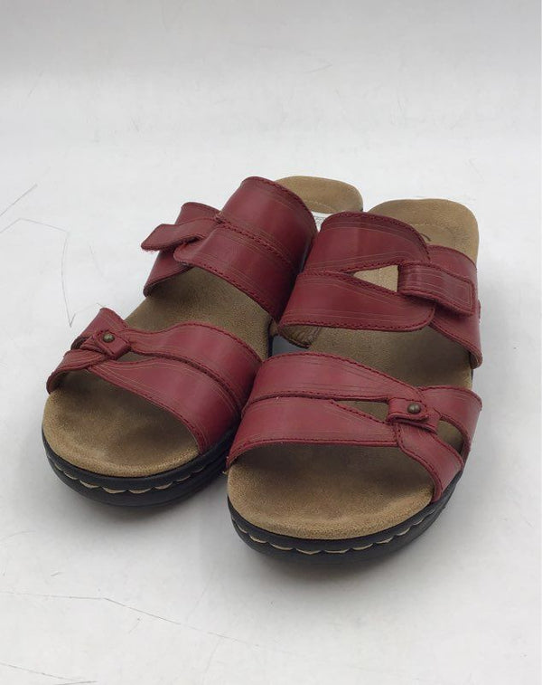 Clarks womens red sandals online