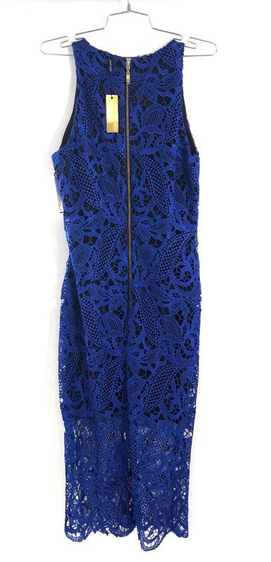 Alexia Admor Women's Blue Guipure Lace Sheath Dress Sleeveless NWT Sz L