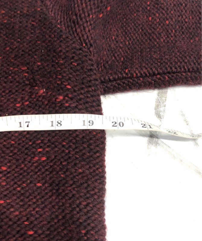 Buchanan & Kang Women's Burgundy Marled Zip Back Cropped Knit Top Sz XS