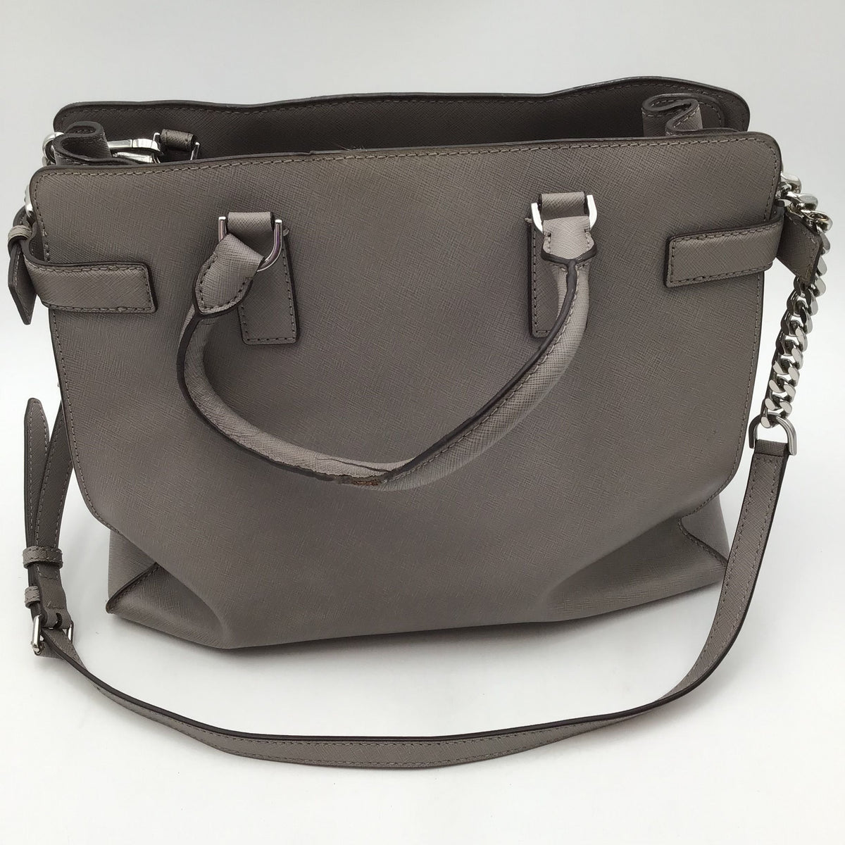 Authentic Michael Kors Gray Luxury Satchel Bag - COA Included