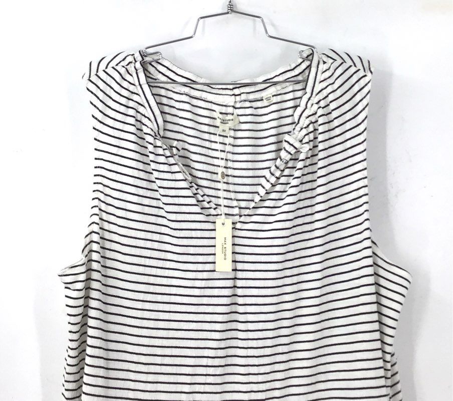 NWT Max Studio Women's Black White Striped A-Line Dress - Size 3X