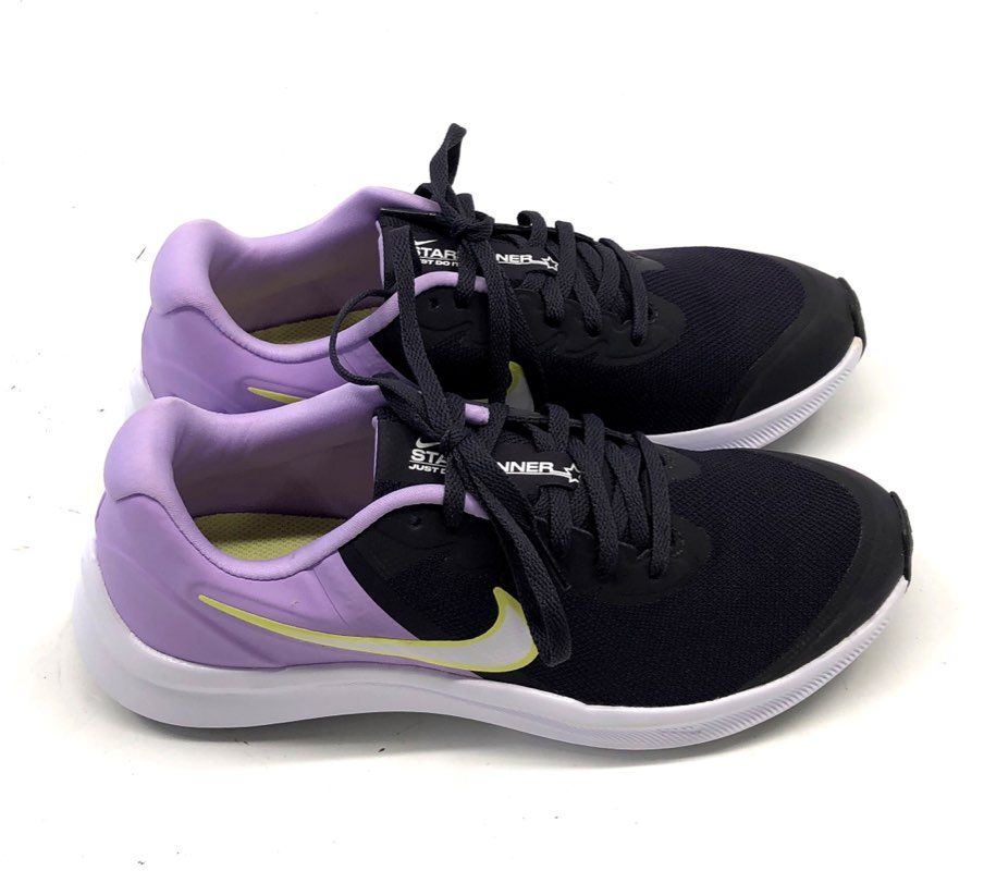 Nike Star Runner 3 Cave Purple Lemon Twist Black Youth Sneakers Size 5.5Y