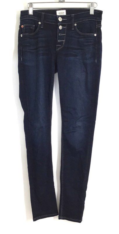 Hudson Women's Dark Wash Button Fly Skinny Jeans Stretch Made in USA Sz 25