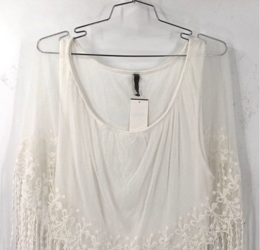 NWT XCVI Women's White Boho Mini Dress - Size M