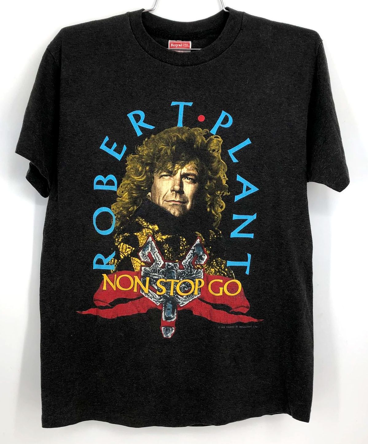 LOT of 2 Vintage 1988 Robert Plant &quot;Non Stop Go&quot; Tour Band T-Shirts - L &amp; XL