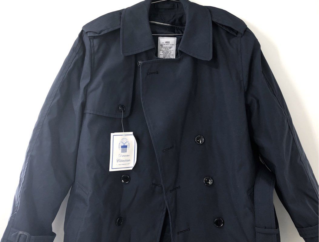 American Apparel Men's US Air Force All-Weather Trench Coat Navy Blue NWT 40S