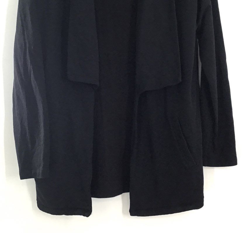 Tart Women's Black Draped Open Front Modal Cotton Blend Cardigan Sz S