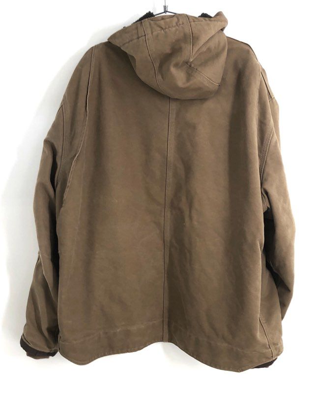 Carhartt Men's J284 FRB Sandstone Sherpa Lined Hooded Work Jacket Brown Sz 2XL