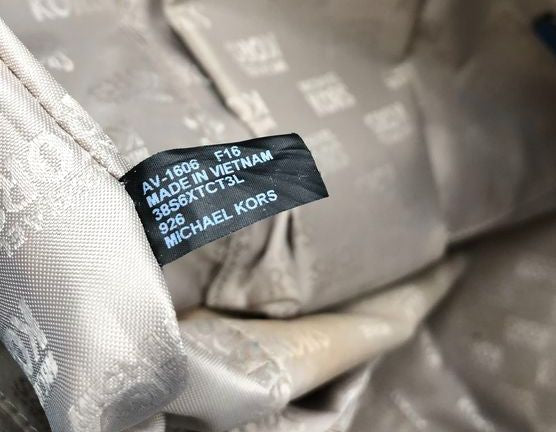 Michael Kors Slate Blue Leather 'Jet Set' Tote Bag (+COA)
