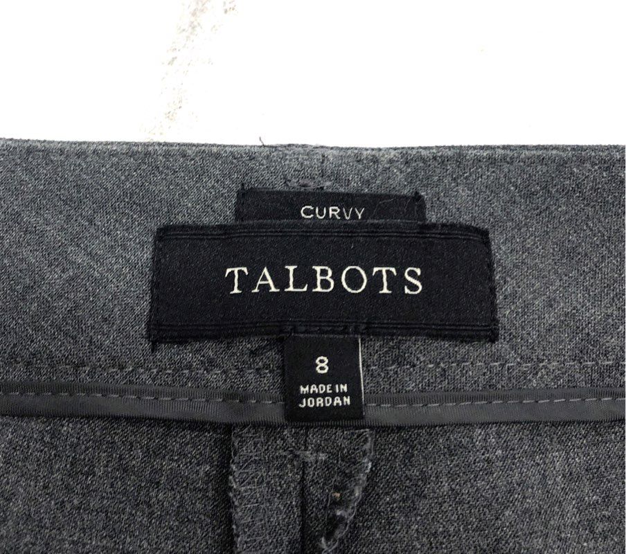 Talbots Women's Gray Curvy Fit Straight Leg Dress Slacks Pants Sz 8