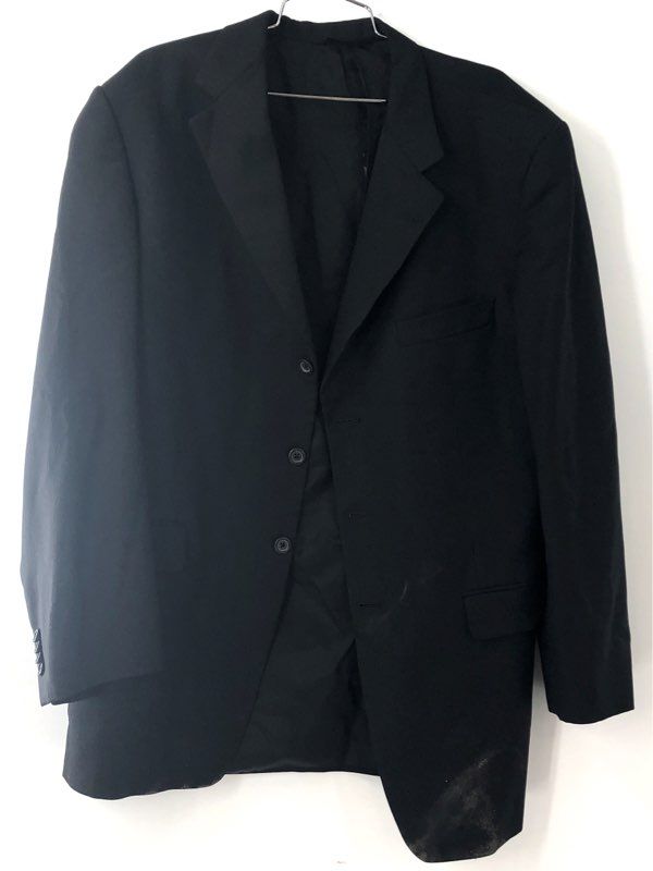 Burberry London Men's Vintage 90s Wool Blazer Black Size 44L