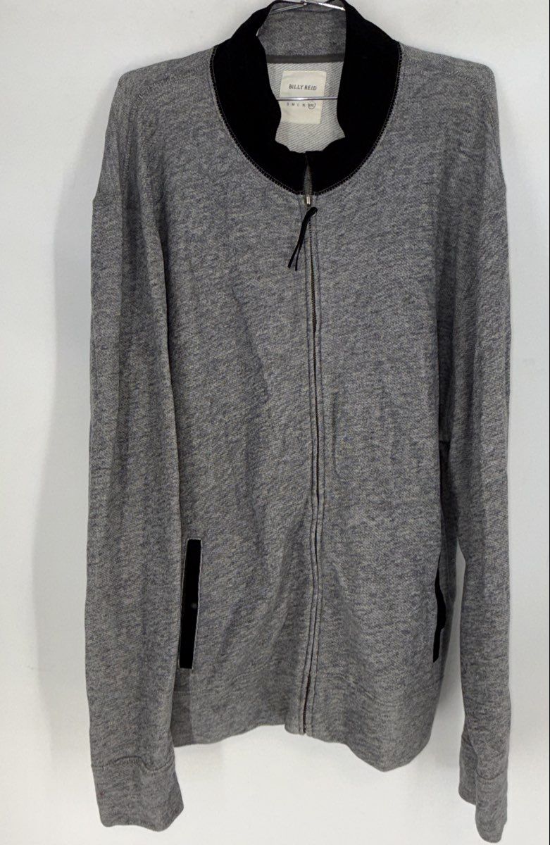 Billy Reid Men's Lot of 2 Full Zip Sweater Jacket Gray Brown Cotton XXL
