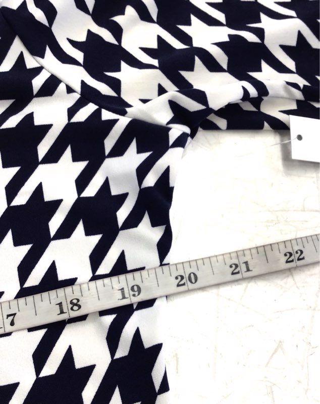 NWT Preston & York Women's Navy Blue White Houndstooth Maxi Dress - Size L