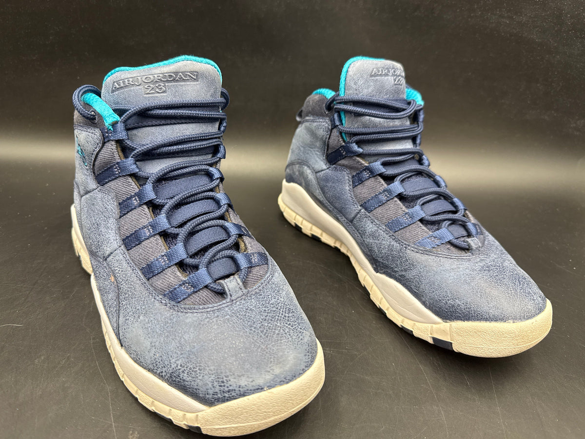 Nike Air Jordan 10 Retro Los Angeles Ocean Fog Blue Sneakers Size 5.5Y COA