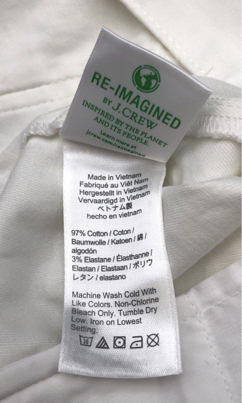 J.Crew Women's White Re-Imagined Cotton Patch Pocket Chino Shorts Sz 14 NWT