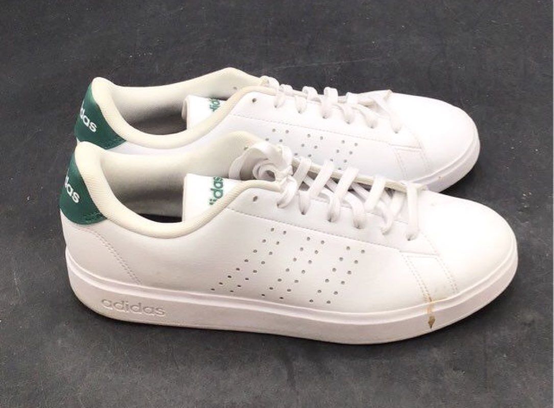 Adidas Advantage Base White Green Sneakers Men's Size 10