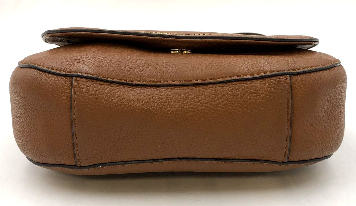 Michael Kors Brown Pebbled Leather Crossbody Bag with Gold-Tone Hardware (+COA)