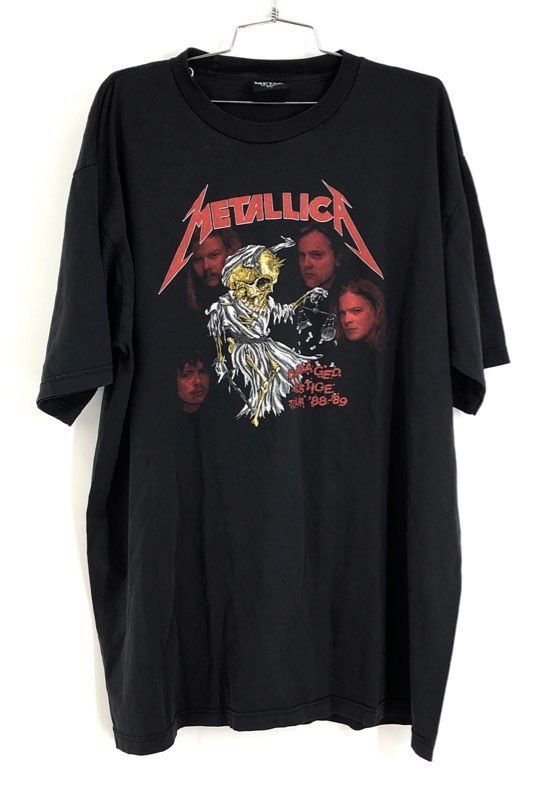 Heavy Metal Men&#39;s Black Cotton Metallica Damaged Justice Band T-Shirt - Size 2XL