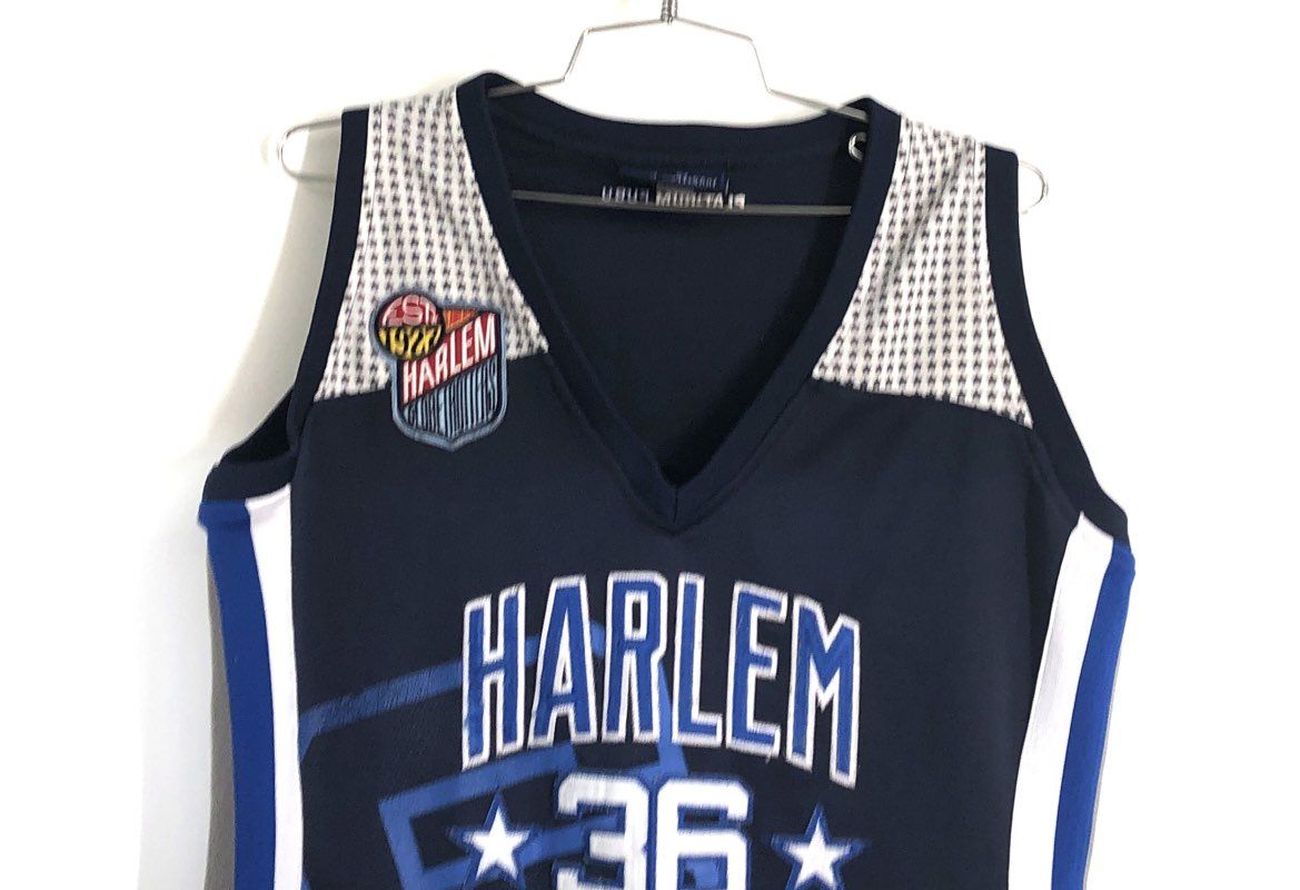 Vintage Platinum FUBU Harlem Globetrotters Basketball Jersey Sleeveless Sz XL