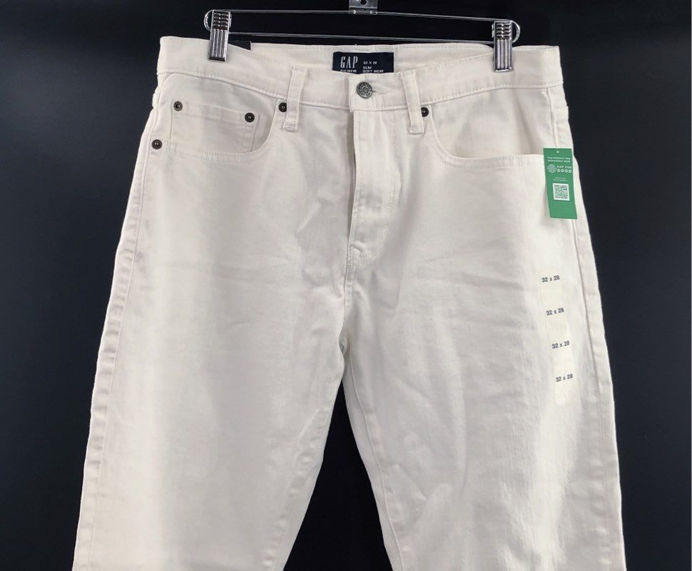 Gap Men's Slim White Jeans Soft Wear Denim Stretch Pants 32x28 NWT