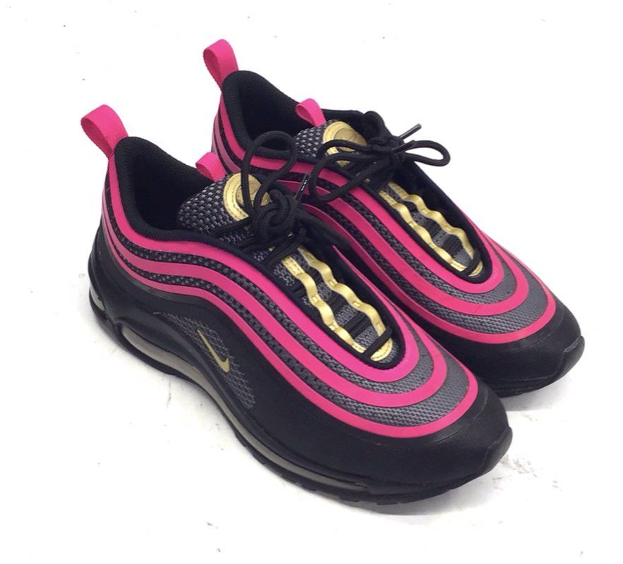 Nike Air Max 97 Black Pink Gold Youth Running Shoes Size 6Y