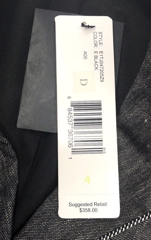 Ellen Tracy Women's Black Linen Blend Two-Button Blazer Jacket Sz 4 NWT