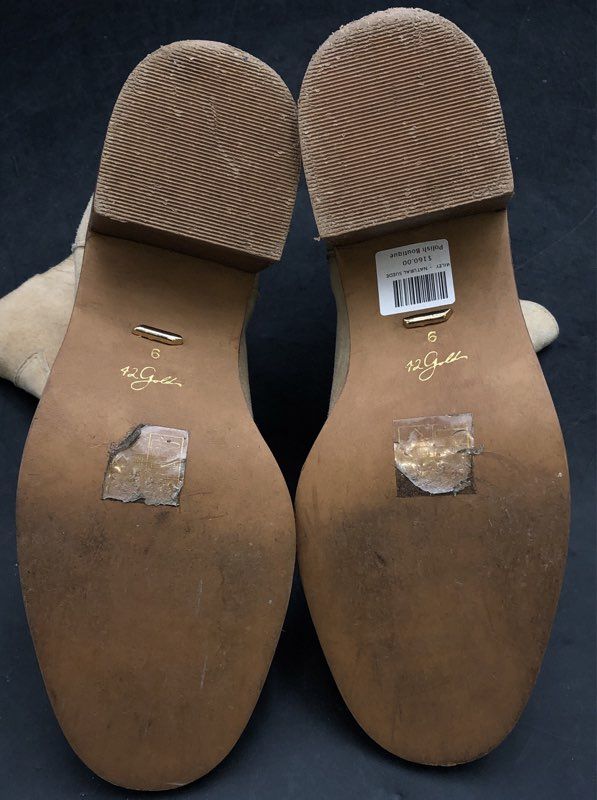 42 Gold Miley Natural Suede Western Ankle Boots Women's Size 9