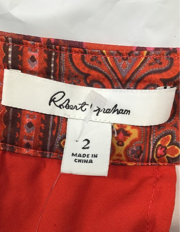 Robert Graham Women's Zigzag Chevron Multicolor Stretch Pull On Pants Size 2