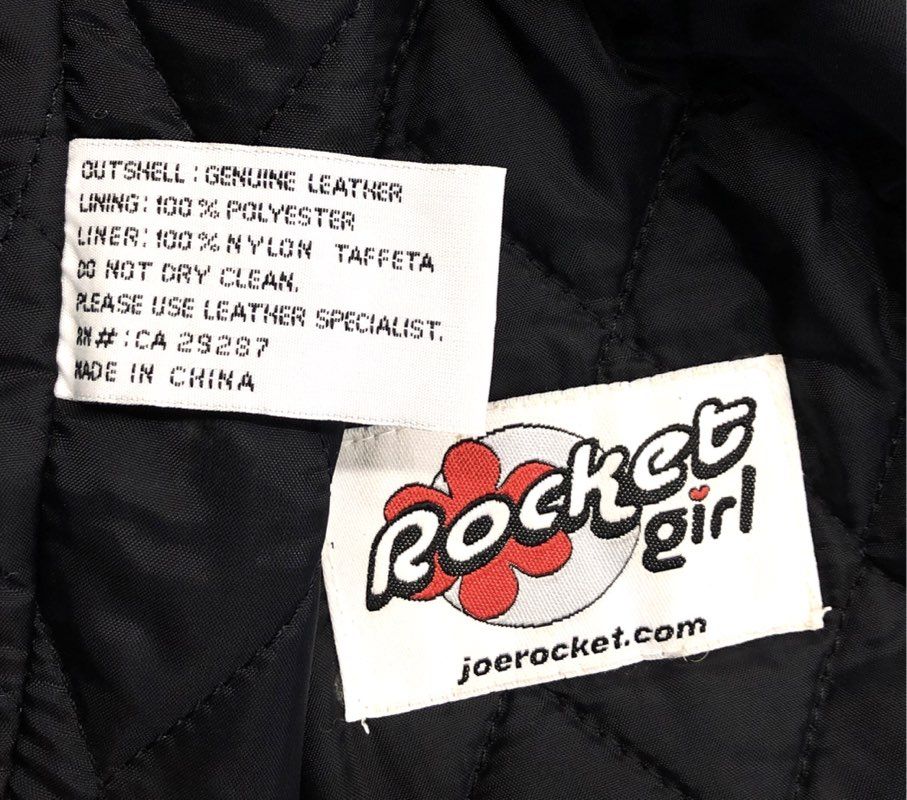Joe Rocket Women's Blaster Leather Motorcycle Racing Jacket Black Silver Sz L