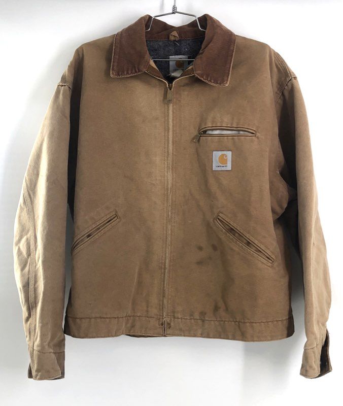 Vintage Carhartt Men's J01 BRN Detroit Jacket Brown Blanket Lined USA Size 50