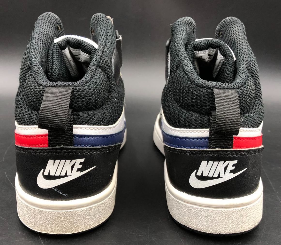 Nike Court Borough Mid 2 GS &#39;White Black Univ. Red Blue&#39; Sneakers - Sz 5Y (+COA)