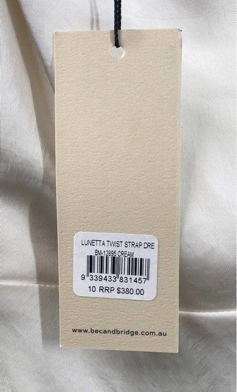 Bec & Bridge Women's Cream Lunetta Twist Strap Maxi Dress NWT Sz 6