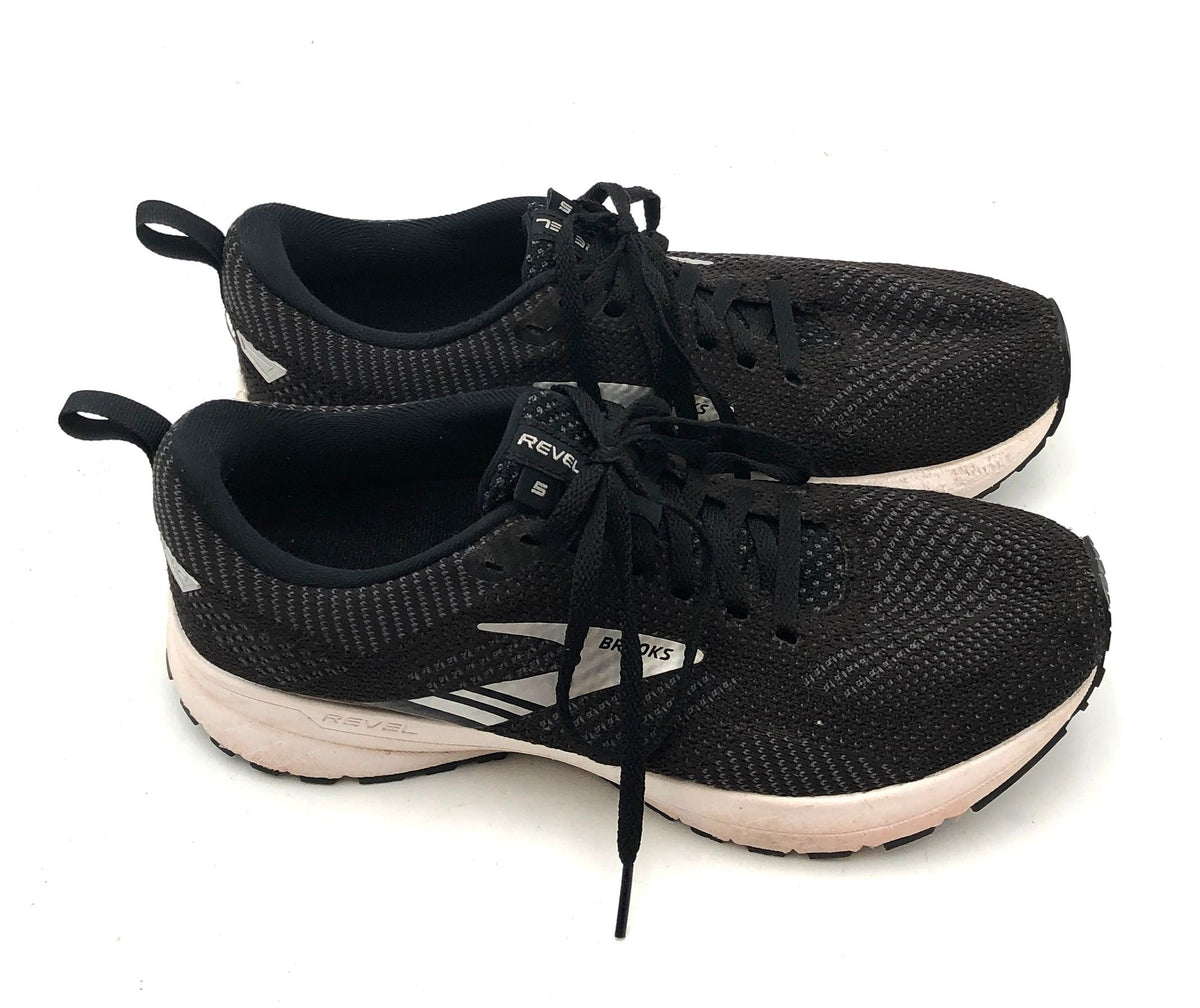Brooks Revel 5 Black White Women's Running Shoes Size 7.5