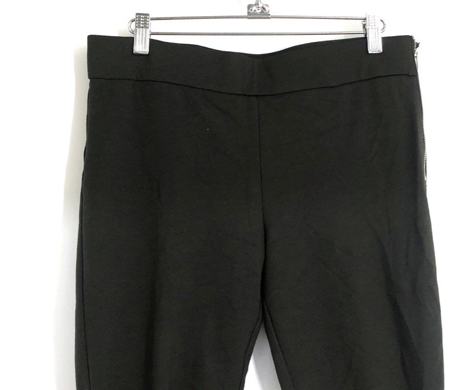 Ann Taylor Women's Black Side Zip Ponte Skinny Tapered Stretch Pants Sz 6
