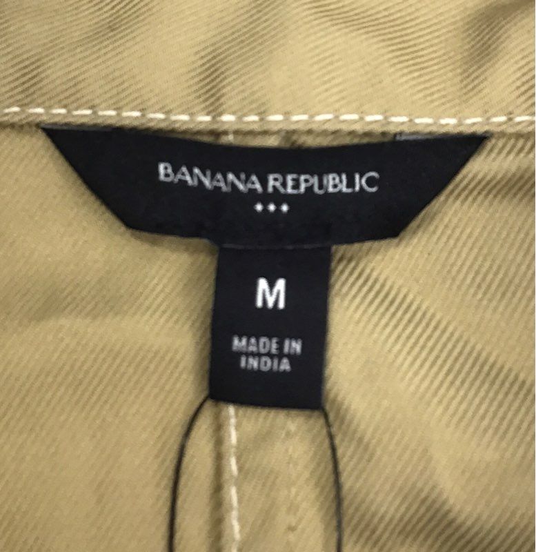 Banana Republic Women's Tan Short Sleeve Belted Shirt Dress Sz M NWT