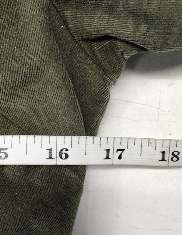 Betty Hannah Women's Olive Green Fine Corduroy Square Neck Belted Dress Size M