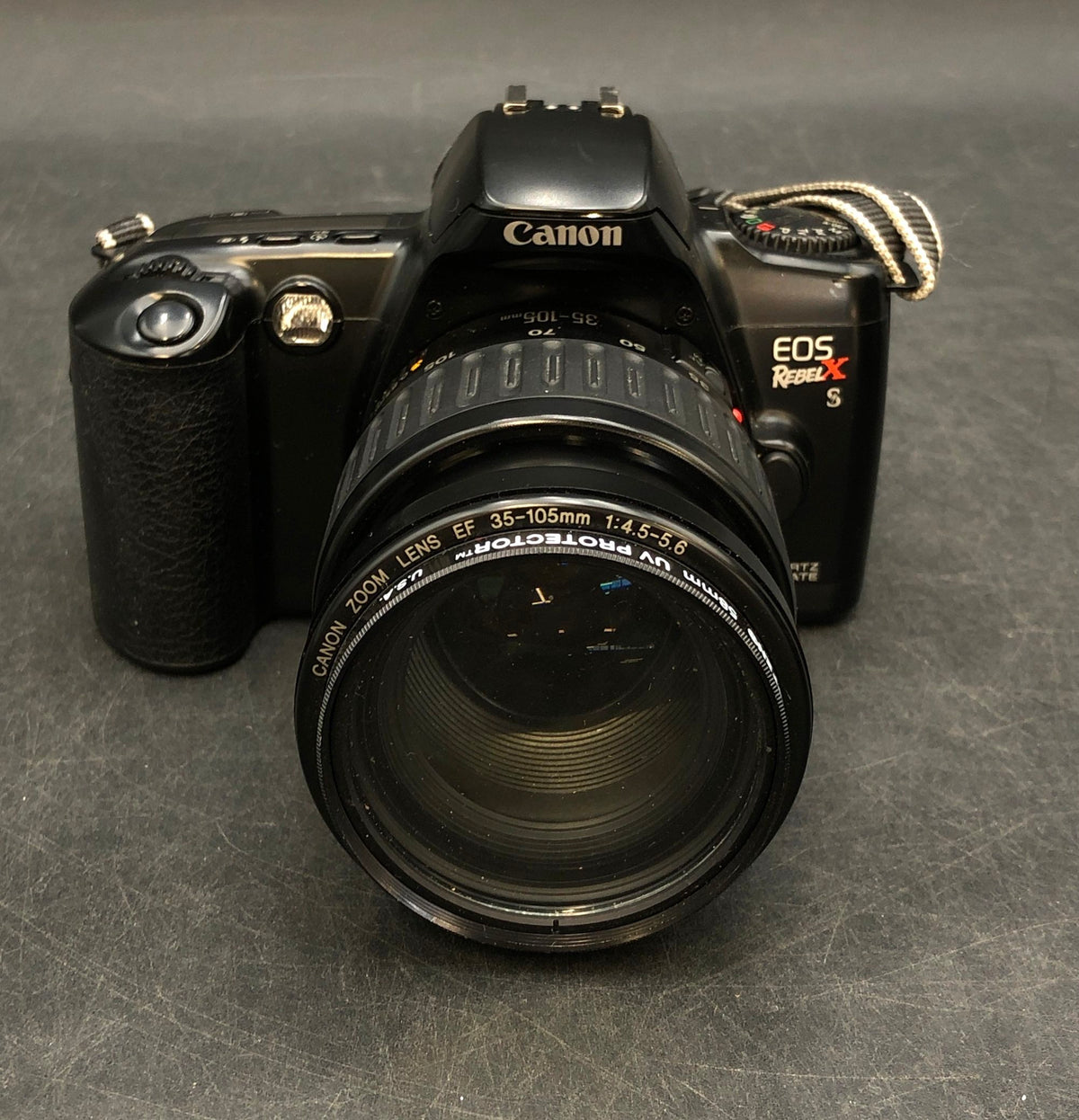 Vintage Canon EOS Rebel S 35mm SLR Camera + 35-105mm EF Lens & Sunpak Flash