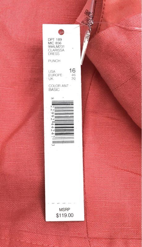 Alex Marie Women's Pink Clarissa Linen Blend Sleeveless Sheath Dress 16 NWT