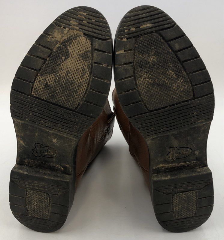 Justin 4760 Tan Brown Leather Wellington Pull On Work Boots Men's Size 8.5D