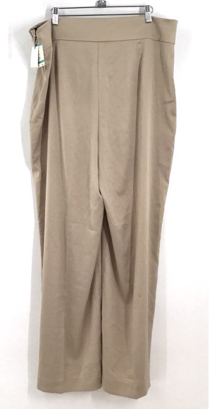 NWT Anne Klein Women&#39;s Tan Wide-Leg Trouser Pants - Size 16