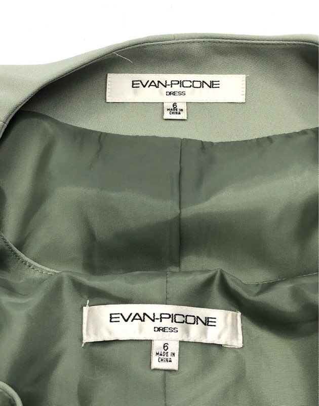 Evan-Picone Women's 2 PC Dress Set Sage Green Bolero Jacket Sheath NWT Sz 6