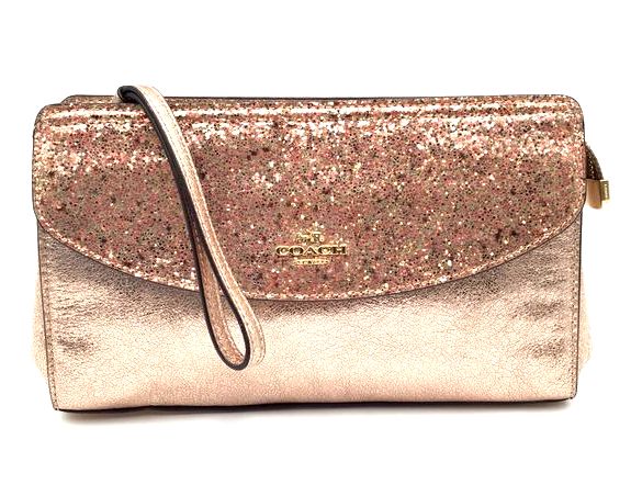 Authentic Coach Rose Gold Luxury Wristlet Wallet - COA Included