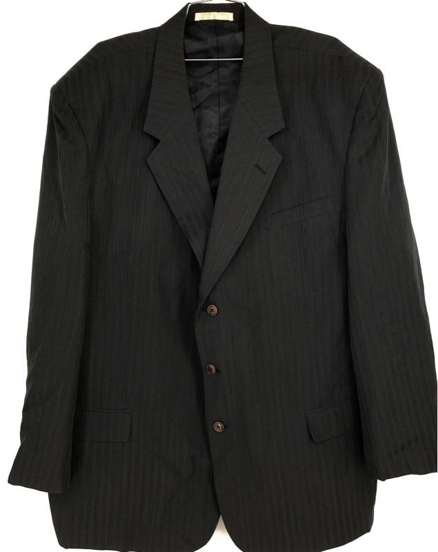 Alberto Celini Men&#39;s Black Notch Lapel Single-Breasted Blazer - Size 52L