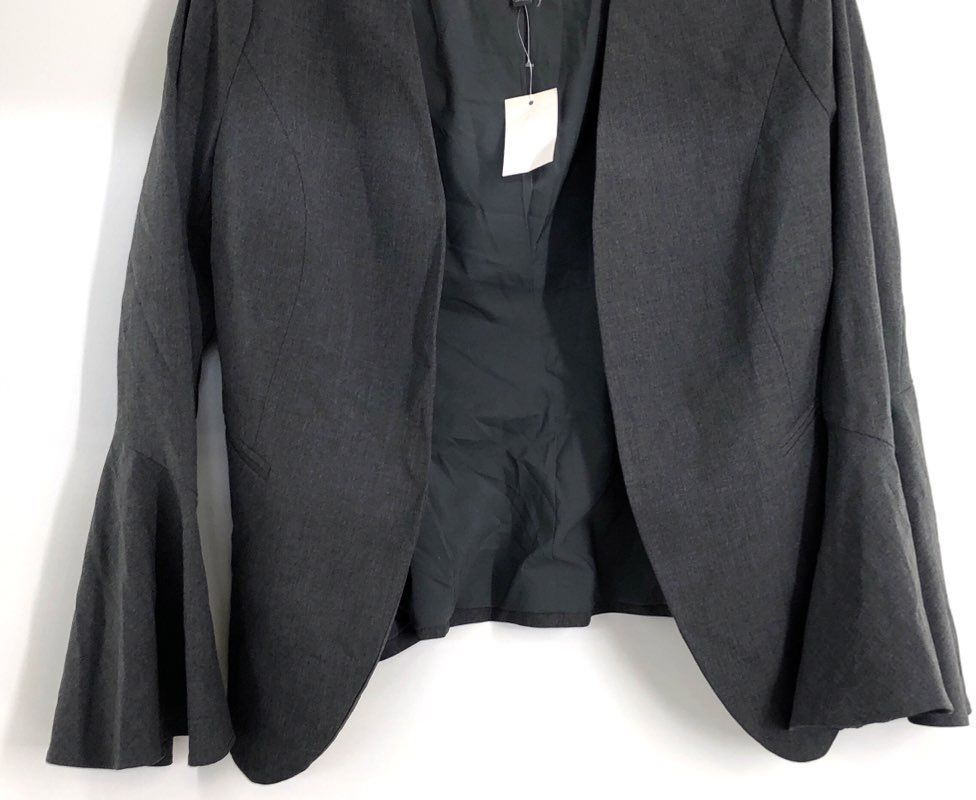 The Limited Women's Gray Bell Sleeve Open Front Cropped Blazer Jacket Sz 2 NWT