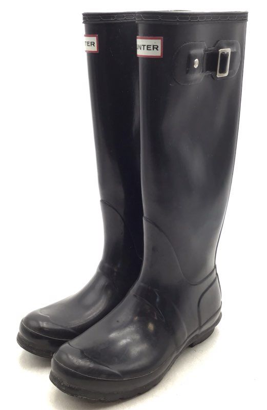 Hunter Women&#39;s Original Gloss W23616 Black Rain Boots - Size 7