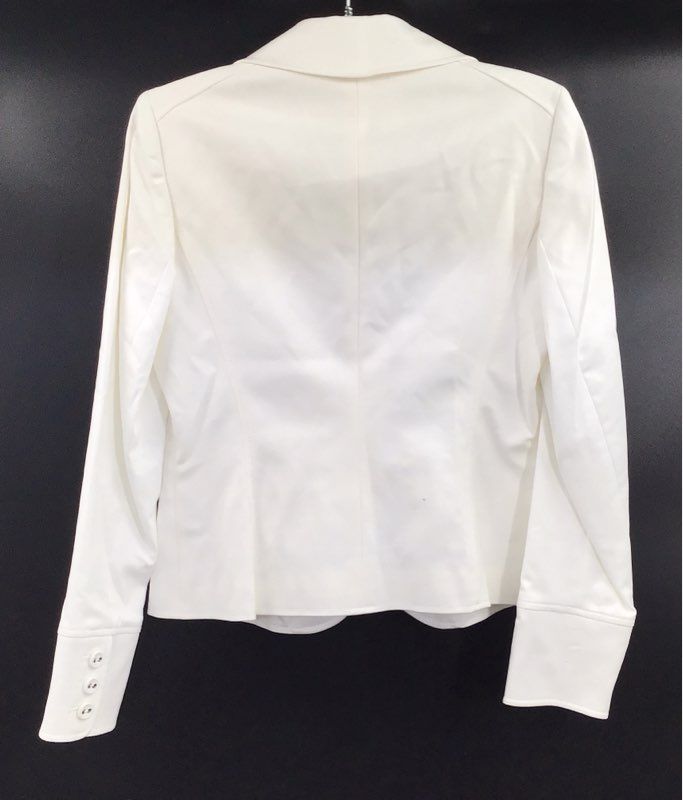 Ellen Tracy Women's White Cotton Blend Three-Button Blazer Sz 4 NWT
