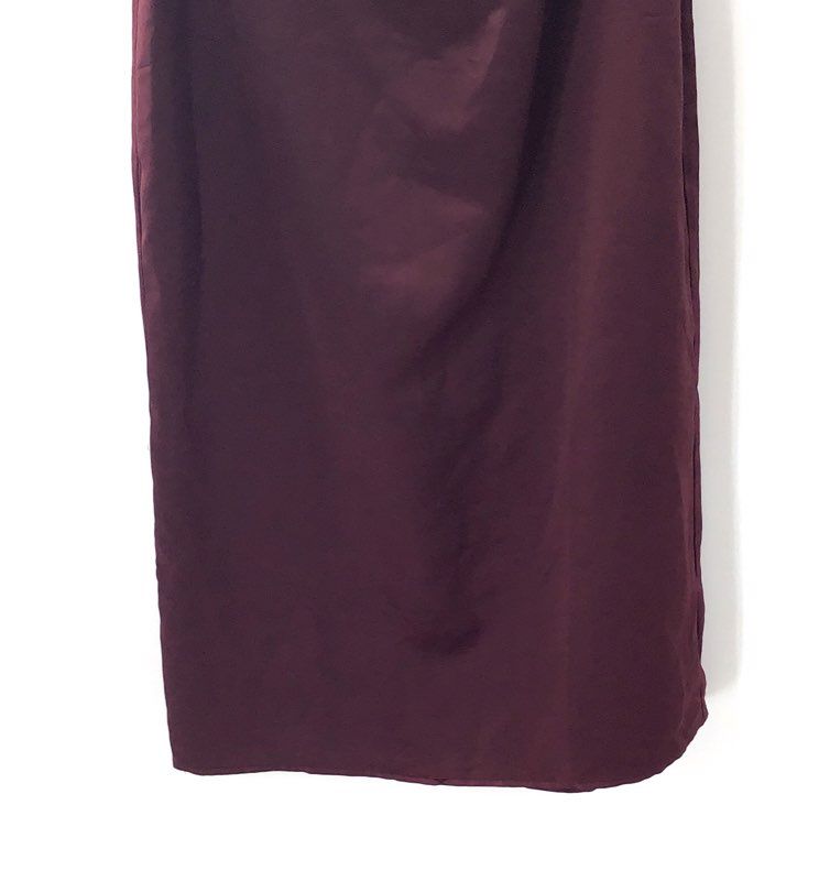 New Jason Wu Women's Burgundy Satin Halter Cowl Neck Midi Dress Size S