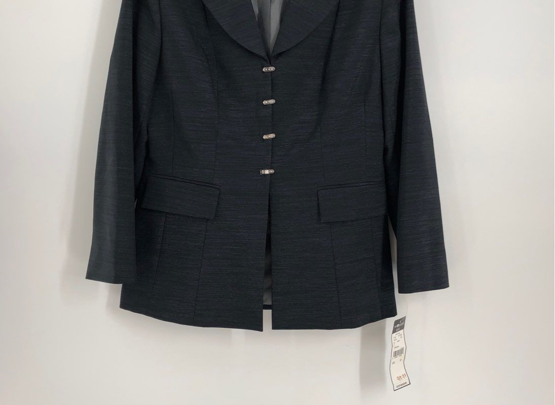 NWT Sag Harbor Women&#39;s Black Notch Lapel Single-Breasted Blazer - Size 10