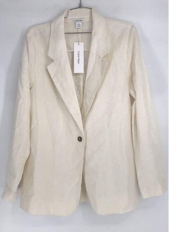 NWT Calvin Klein Women's Antique White Blazer - Size 12